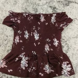 Aeropostale floral off-the-shoulder shirt